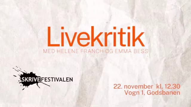 Writing Workshop: Live Critique with Helene Franch and Emma Bess