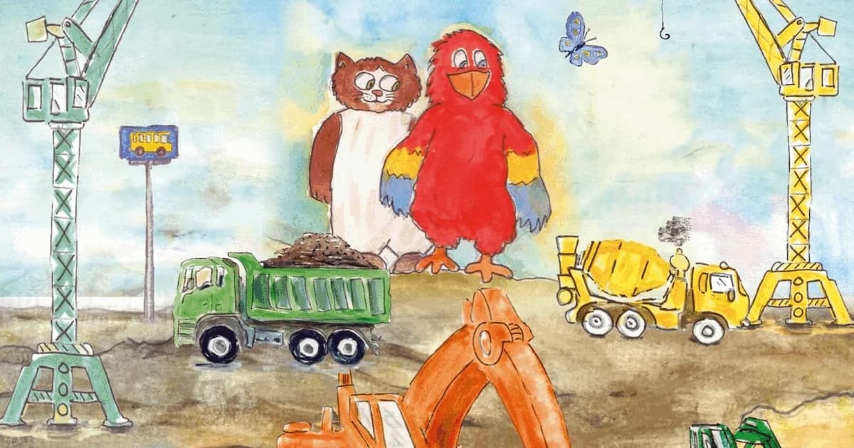 Tulle and Skralle on the Construction Site