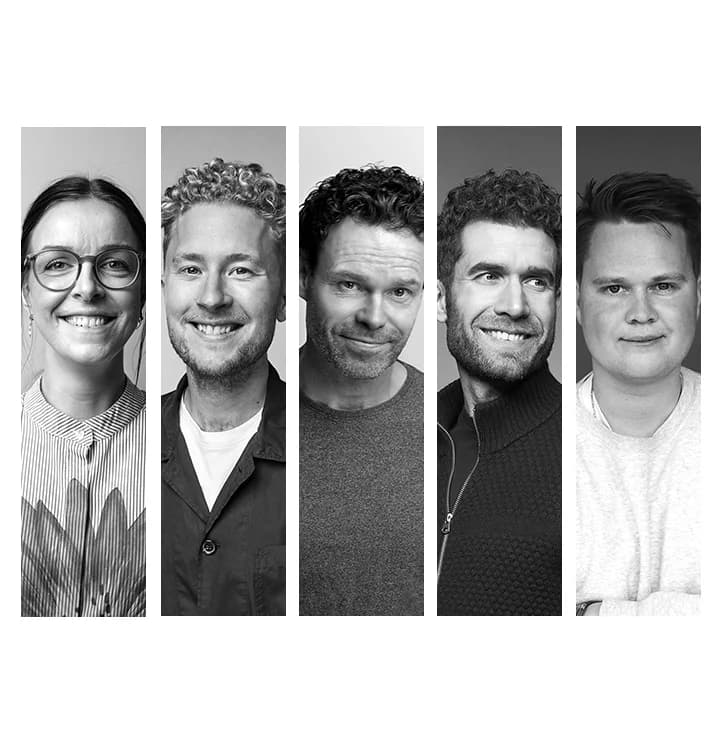 Comedy Ballroom 2026. Mick Øgendahl, Jacob Taarnhøj, Jakob Thrane, Lasse Madsen and Clara Schøn