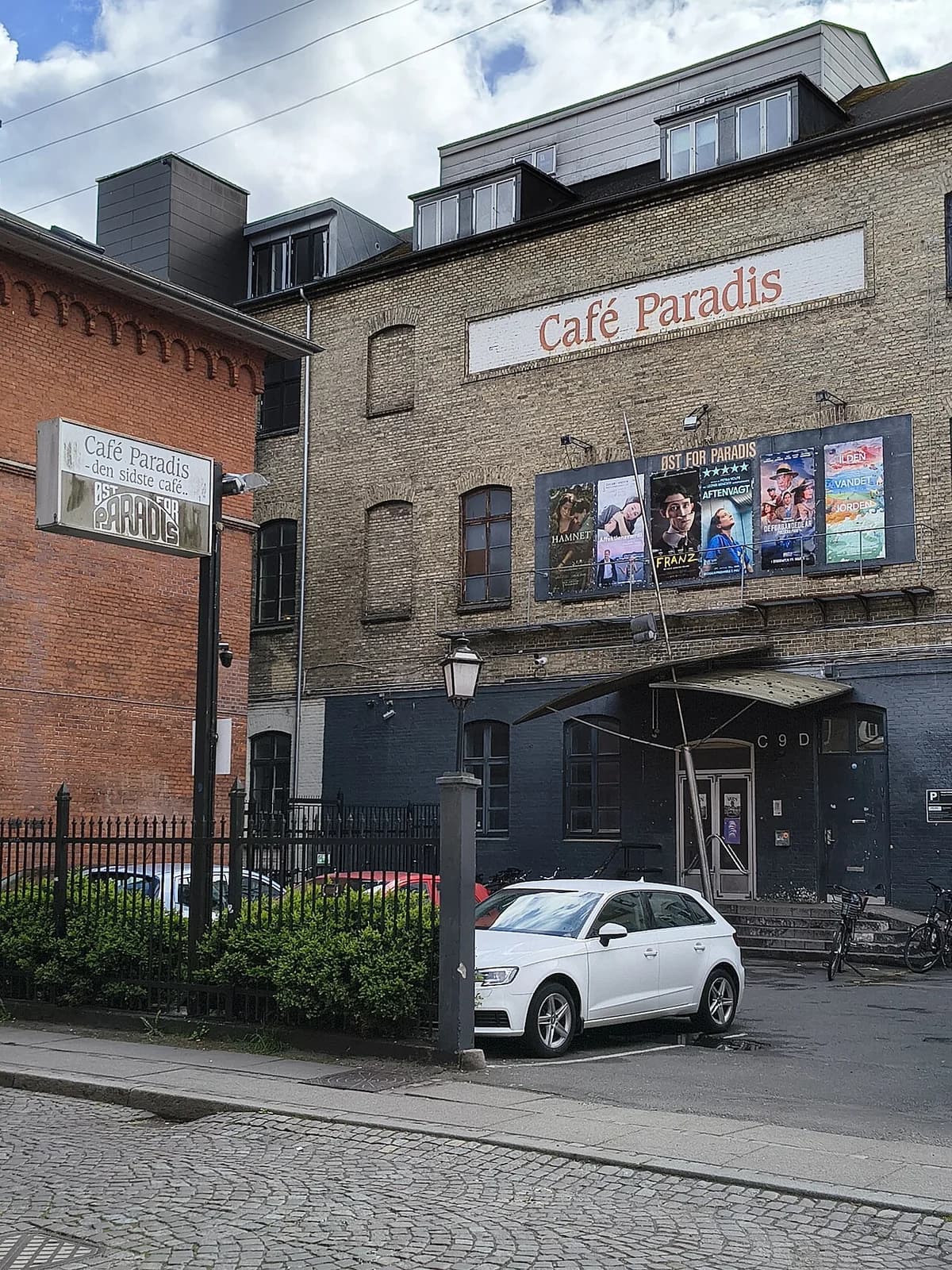 Exterior of the Øst for Paradis cinema and Café Paradis in Aarhus.