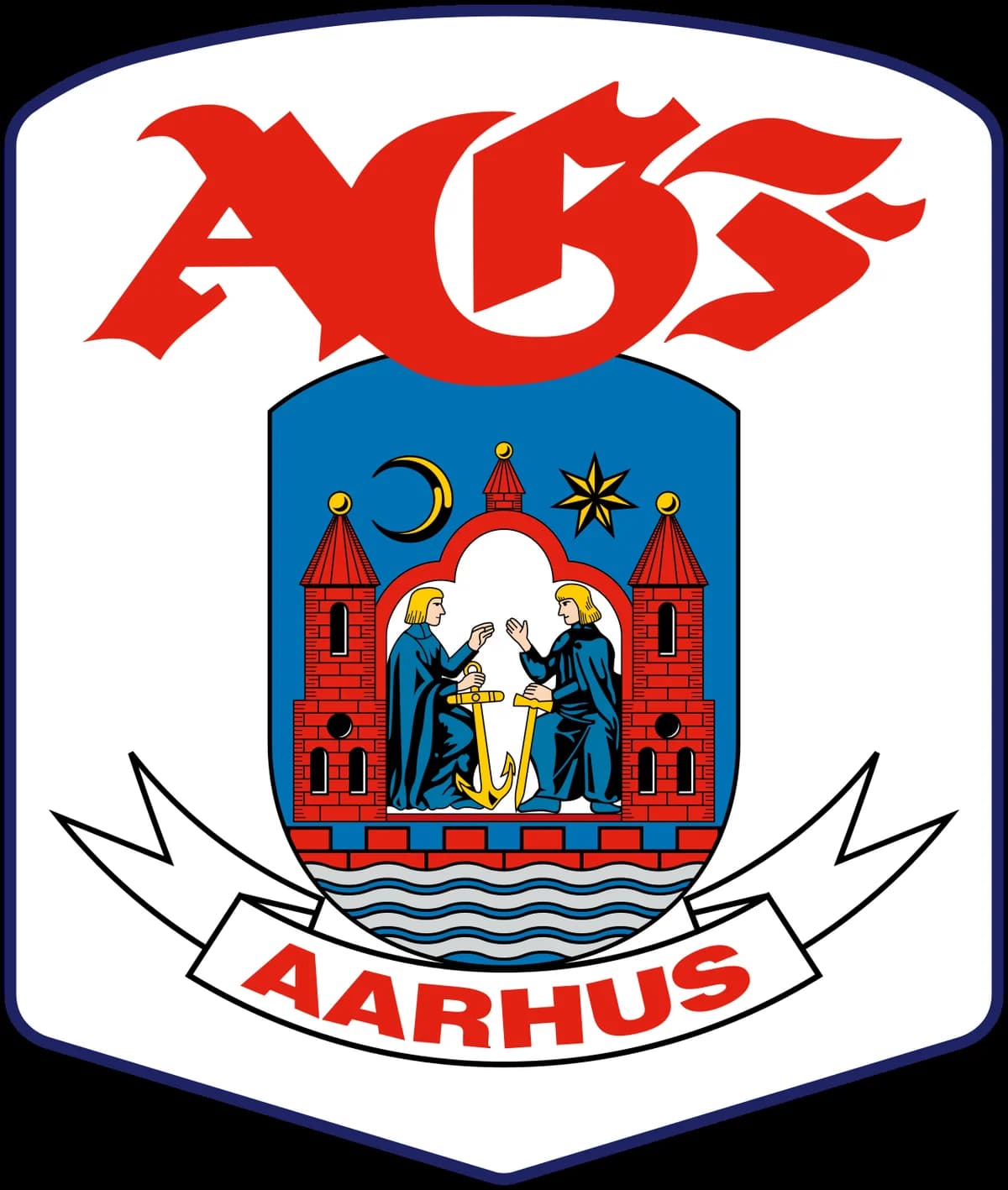 AGF logo with the Aarhus city seal and the word Aarhus.