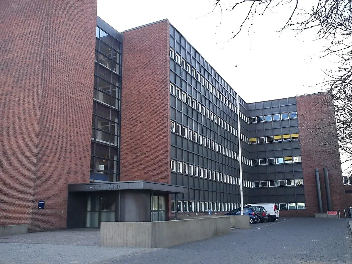 Exterior of the regional police station in Aarhus, Denmark.